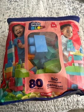Big Building Bag - Colorful Blue, Green & Pink Blocks (80 Pieces)
